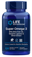 Super Omega-3 EPA/DHA Fish Oil, Sesame Lignans & Olive Extract (Enteric Coated) (120 enteric-coated softgels)