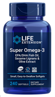Super Omega-3 EPA/DHA Fish Oil, Sesame Lignans & Olive Extract (240 softgels)