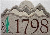 Cactus Inlay, 4 Number Plaque