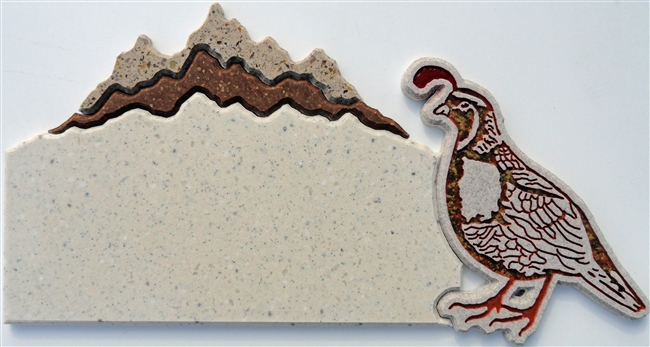 Quail, 4 Number Plaque, Mesquite Hills