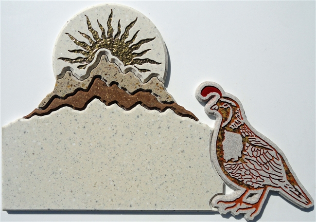 Quail, 4 Number Plaque, Mesquite Hills