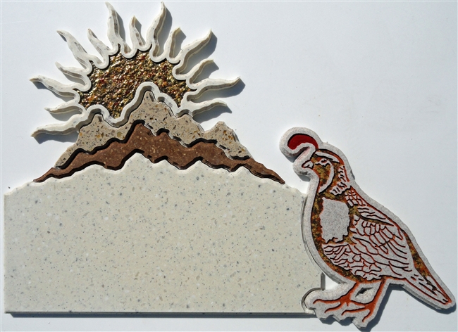 Quail, 4 Number Plaque, Mesquite Hills