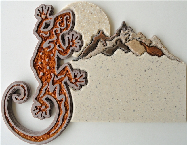 Gecko, 3 Number Plaque, Mesquite Hills