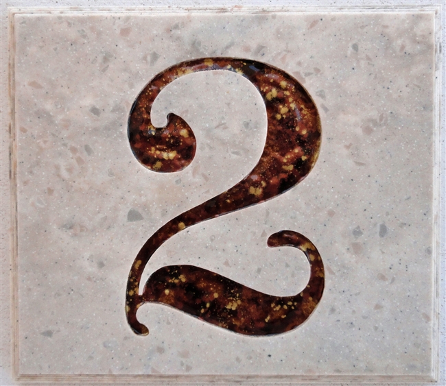 Rectangular, 2 Number Plaque, Traditional Plaque