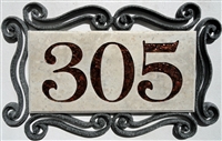 Ornate, 4 Number Plaque, Traditional Plaque