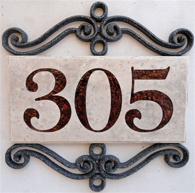 Ornate, 4 Number Plaque, Traditional Plaque