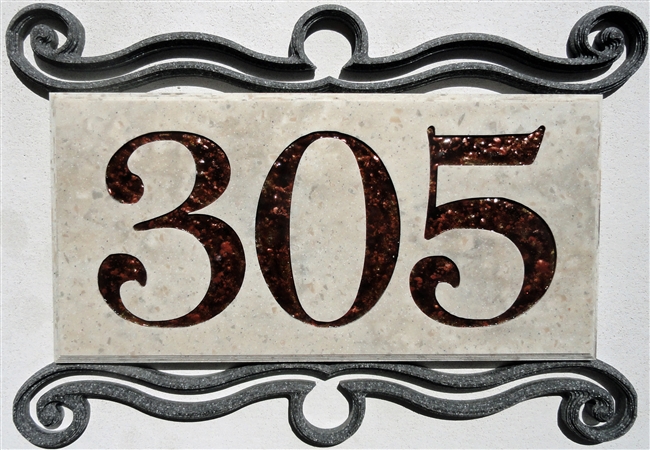 Ornate, 4 Number Plaque, Traditional Plaque