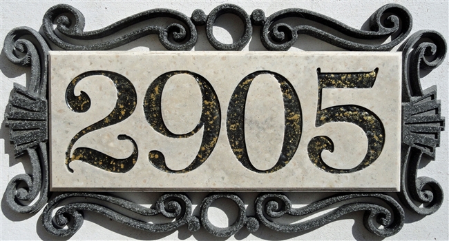 Ornate, 5 Number Plaque, Traditional Plaque