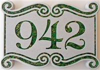 Ornate, 4 Number Plaque, Traditional Plaque