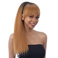Glamourtress, wigs, weaves, braids, half wigs, full cap, hair, lace front, hair extension, nicki minaj style, Brazilian hair, crochet, hairdo, wig tape, remy hair, Lace Front Wigs, Model Model Synthetic Ponytail and Blunt Bang 2PCS - YAKY STRAIGHT