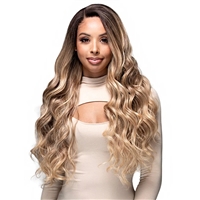 Glamourtress, wigs, weaves, braids, half wigs, full cap, hair, lace front, hair extension, nicki minaj style, Brazilian hair, crochet, hairdo, wig tape, remy hair, Bobbi Boss Human Hair Blend Glueless 13X4 HD Lace Frontal Wig - MBLF403  HANNIE