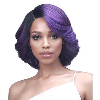 Glamourtress, wigs, weaves, braids, half wigs, full cap, hair, lace front, hair extension, nicki minaj style, Brazilian hair, crochet, hairdo, wig tape, remy hair, Lace Front Wigs, Bobbi Boss TrulyMe Synthetic Hair Lace Front Wig - MLF540 FLYNN