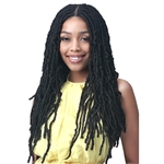 Glamourtress, wigs, weaves, braids, half wigs, full cap, hair, lace front, hair extension, nicki minaj style, Brazilian hair, crochet, wig tape, Bobbi Boss Synthetic 4.5" HD Deep Part Braided Lace Front Wig - MLF618 NU LOCS 24