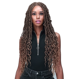 Glamourtress, wigs, weaves, braids, half wigs, full cap, hair, lace front, hair extension, nicki minaj style, Brazilian hair, crochet, wig tape, Bobbi Boss Synthetic 4.5" HD Deep Part Braided Lace Front Wig - MLF620 NU LOCS FRENCH TIPS 30