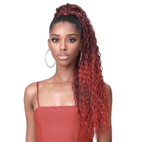 Glamourtress, wigs, weaves, braids, half wigs, full cap, hair, lace front, hair extension, nicki minaj style, Brazilian hair, crochet, hairdo, wig tape, remy hair, Lace Front Wigs, Bobbi Boss Human Hair Blend Tress Up Ponytail - MOD026 BRAZILIAN WAVE 28