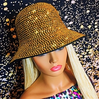 Glamourtress, wigs, weaves, braids, half wigs, full cap, hair, lace front, hair extension, nicki minaj style, Brazilian hair, crochet, hairdo, wig tape, remy hair, Lace Front Wigs, Remy Hair, Human Hair, Rhinestone Studded Bucket Hat