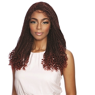 Glamourtress, wigs, weaves, braids, half wigs, full cap, hair, lace front, hair extension, nicki minaj style, Brazilian hair, crochet, hairdo, wig tape, remy hair, Mane Concept Red Carpet Inspire Braid 5" Deep Lace Part Lace Wig RCIB203 - Curly Ends Box B