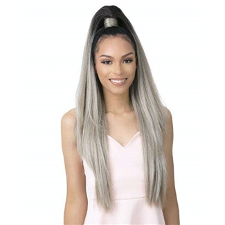 Glamourtress, wigs, weaves, braids, half wigs, full cap, hair, lace front, hair extension, nicki minaj style, Brazilian hair, crochet, hairdo, wig tape, remy hair, Lace Front Wigs, Goldntree Synthetic Half Wig and Pony Wrap - HIGH & LOW 1 - CLEARANCE
