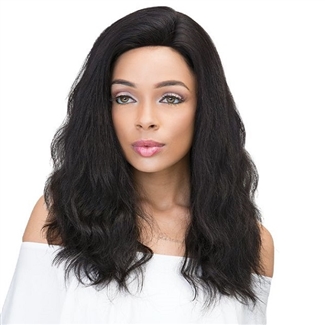 Glamourtress, wigs, weaves, braids, half wigs, full cap, hair, lace front, hair extension, nicki minaj style, Brazilian hair, crochet, hairdo, wig tape, remy hair, Janet Collection 100% Virgin Remy Human Hair Natural 2x6 Deep Part Lace Wig - NATURAL 18