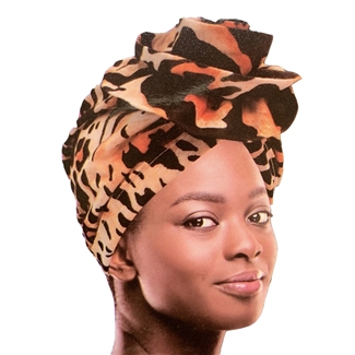 Flower Shaped Turban for Women Pre-Tied Bonnet Beanie Cap - Leopard Print