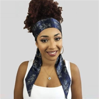 Glamourtress, wigs, weaves, braids, half wigs, full cap, hair, lace front, hair extension, nicki minaj style, Brazilian hair, crochet, hairdo, wig tape, remy hair, Lace Front Wigs, Remy Hair, Human Hair,Monique Trendy Edgy Scarf - Paisley Print