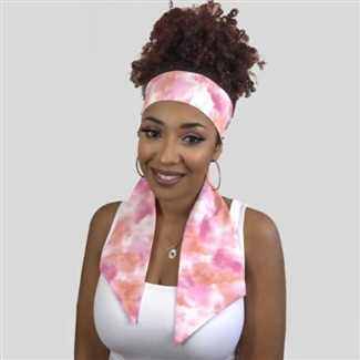 Glamourtress, wigs, weaves, braids, half wigs, full cap, hair, lace front, hair extension, nicki minaj style, Brazilian hair, crochet, hairdo, wig tape, remy hair, Lace Front Wigs, Remy Hair, Human Hair,Monique Trendy Edgy Scarf - Tie Dye Print 3"