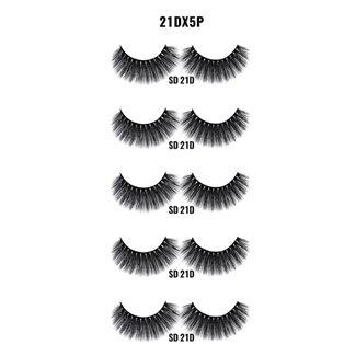 Glamourtress,eyelashes,100% human hair eyelashes, Remy, Remy Hair, Human Hair, Made in Indonesia, Human hair, Strip lashes, flare,Laflare Eyelashes 3D Faux Mink Lashes 5 Pairs Value Pack - 21DX5P