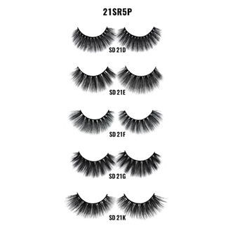 Glamourtress,eyelashes,100% human hair eyelashes, Remy, Remy Hair, Human Hair, Made in Indonesia, Human hair, Strip lashes, flare,Laflare Eyelashes 3D Faux Mink Lashes 5 Pairs Value Pack - 21SR5P