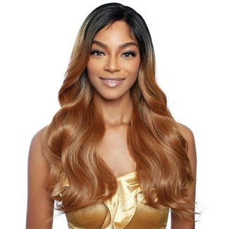 Glamourtress, wigs, weaves, braids, half wigs, full cap, hair, lace front, hair extension, nicki minaj style, Brazilian hair, crochet, hairdo, wig tape, remy hair, Mane Concept Human Hair Blend Brown Sugar Invisible Whole Lace Front Wig - BSI409 AMALFI