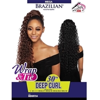 Glamourtress, wigs, weaves, braids, half wigs, full cap, hair, lace front, hair extension, nicki minaj style, Brazilian hair, crochet, wig tape, remy hair, Lace Front Wigs, Mane Concept Human Hair StyleMix Brazilian Mega Wrap & Tie Ponytail - MBWNT04 DEEP