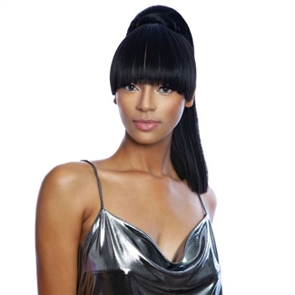 Glamourtress, wigs, weaves, braids, half wigs, full cap, hair, lace front, hair extension, nicki minaj style, Brazilian hair, crochet, hairdo, wig tape, remy hair, Lace Front Wigs, Remy Hair, Mane Concept Yellowtail BangTail Ponytail YTBT09 BLUNT STRAIGHT