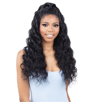 Glamourtress, wigs, weaves, braids, half wigs, full cap, hair, lace front, hair extension, nicki minaj style, Brazilian hair, crochet, hairdo, wig tape, remy hair, Lace Front Wigs, Remy Hair, Model Model Synthetic Half-Up HD Lace Front Wig - ANGIE