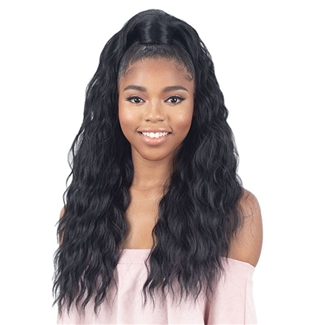 Glamourtress, wigs, weaves, braids, half wigs, full cap, hair, lace front, hair extension, nicki minaj style, Brazilian hair, crochet, hairdo, wig tape, remy hair, ModelModel Synthetic Ponytail & Half Wig 2pcs - BE DAZZLE'D