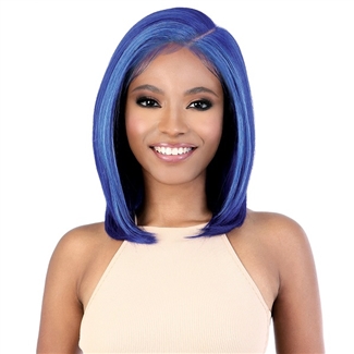 Glamourtress, wigs, weaves, braids, half wigs, full cap, hair, lace front, hair extension, nicki minaj style, Brazilian hair, crochet, hairdo, wig tape, remy hair, Lace Front Wigs, Motown Tress Synthetic Hair HD Invisible 13X7 Lace Wig - LS137 BLUE