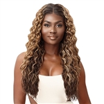 Glamourtress, wigs, weaves, braids, half wigs, full cap, hair, lace front, hair extension, nicki minaj style, Brazilian hair, crochet, hairdo, wig tape, remy hair, Lace Front Wigs, Outre 100% Human Hair Blend HD 360 Edge 13X4 Lace Front Wig - ANDREINA