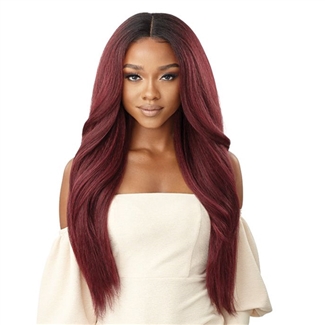 Glamourtress, wigs, weaves, braids, half wigs, full cap, hair, lace front, hair extension, nicki minaj style, Brazilian hair, crochet, hairdo, wig tape, remy hair, Lace Front Wigs, Outre 360 Frontal Lace 100% Human Hair Blend 13X6 HD Lace Front Wig - SUNN