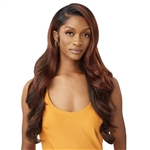 Glamourtress, wigs, weaves, braids, half wigs, full cap, hair, lace front, hair extension, nicki minaj style, Brazilian hair, crochet, hairdo, wig tape, remy hair, Outre Airtied Human Hair Blend 13x6 Glueless HD Lace Frontal Wig - HHB GLAM WAVES 28