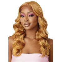 Glamourtress, wigs, weaves, braids, half wigs, full cap, hair, lace front, hair extension, nicki minaj style, Brazilian hair, crochet, hairdo, wig tape, remy hair, Outre Airtied Human Hair Blend 13x6 Glueless HD Lace Frontal Wig - HHB NATURAL BODY WAVE 22