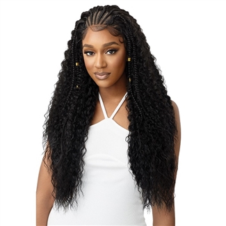 Glamourtress, wigs, weaves, braids, half wigs, full cap, hair, lace front, hair extension, nicki minaj style, Brazilian hair, crochet, hairdo, wig tape, remy hair, Outre Pre-Braided Synthetic 13X4 HD Lace Front Wig - STITCH BRAID RIPPLE WAVE 30