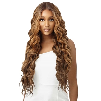Glamourtress, wigs, weaves, braids, half wigs, full cap, hair, lace front, hair extension, nicki minaj style, Brazilian hair, crochet, hairdo, wig tape, remy hair, Lace Front Wigs, Outre Synthetic Sleeklay Part HD Lace Front Wig - ADELAIDE