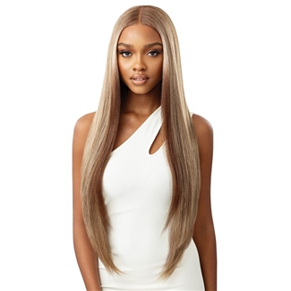 Glamourtress, wigs, weaves, braids, half wigs, full cap, hair, lace front, hair extension, nicki minaj style, Brazilian hair, crochet, hairdo, wig tape, remy hair, Lace Front Wigs, Outre Synthetic Sleeklay Part HD Lace Front Wig - ELMIRAH 34