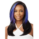 Glamourtress, wigs, weaves, braids, half wigs, full cap, hair, lace front, hair extension, nicki minaj style, Brazilian hair, crochet, hairdo, wig tape, remy hair, Lace Front Wigs, Outre Synthetic Sleeklay Part Glueless HD Lace Front Wig - ETINA
