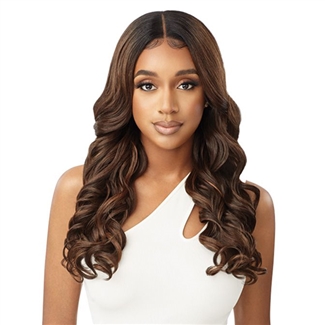 Glamourtress, wigs, weaves, braids, half wigs, full cap, hair, lace front, hair extension, nicki minaj style, Brazilian hair, crochet, hairdo, wig tape, remy hair, Lace Front Wigs, Outre Synthetic Sleeklay Part HD Lace Front Wig - GEOVANNA