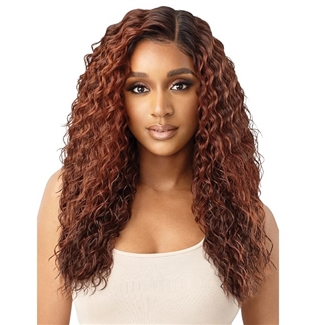 Glamourtress, wigs, weaves, braids, half wigs, full cap, hair, lace front, hair extension, nicki minaj style, Brazilian hair, crochet, hairdo, wig tape, remy hair, Lace Front Wigs, Outre Synthetic Sleeklay Part HD Lace Front Wig - KEOLA