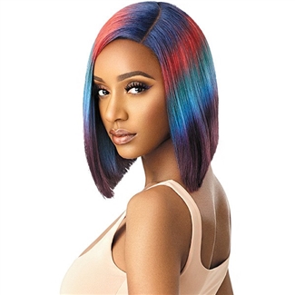 Glamourtress, wigs, weaves, braids, half wigs, full cap, hair, lace front, hair extension, nicki minaj style, Brazilian hair, crochet, hairdo, wig tape, remy hair, Lace Front Wigs, Outre Color Bomb Synthetic Swiss Lace Front Wig - KIELY