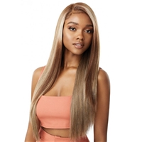 Glamourtress, wigs, weaves, braids, half wigs, full cap, hair, lace front, hair extension, nicki minaj style, Brazilian hair, crochet, hairdo, wig tape, remy hair, Lace Front Wigs, Outre Color Bomb Synthetic Swiss Lace Front Wig - KOURTNEY