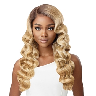 Glamourtress, wigs, weaves, braids, half wigs, full cap, hair, lace front, hair extension, nicki minaj style, Brazilian hair, crochet, hairdo, wig tape, remy hair, Lace Front Wigs, Outre Synthetic Sleeklay Part HD Lace Front Wig - LAVETTE