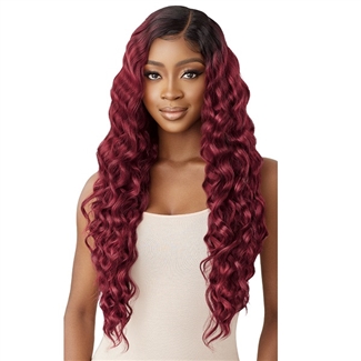 Glamourtress, wigs, weaves, braids, half wigs, full cap, hair, lace front, hair extension, nicki minaj style, Brazilian hair, crochet, hairdo, wig tape, remy hair, Lace Front Wigs, Outre Synthetic Sleeklay Part HD Lace Front Wig - SHALINI