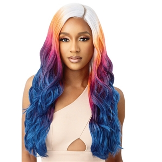Glamourtress, wigs, weaves, braids, half wigs, full cap, hair, lace front, hair extension, nicki minaj style, Brazilian hair, crochet, hairdo, wig tape, remy hair, Lace Front Wigs, Outre Color Bomb Synthetic HD Lace Front Wig - ZAHARA