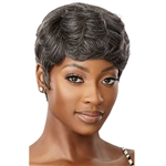 Glamourtress, wigs, weaves, braids, half wigs, full cap, hair, lace front, hair extension, nicki minaj style, Brazilian hair, crochet, hairdo, wig tape, remy hair, Lace Front Wigs, Remy Hair, Outre 100% Human Hair Fab & Fly Gray Glamour Wig - HH ADDISON